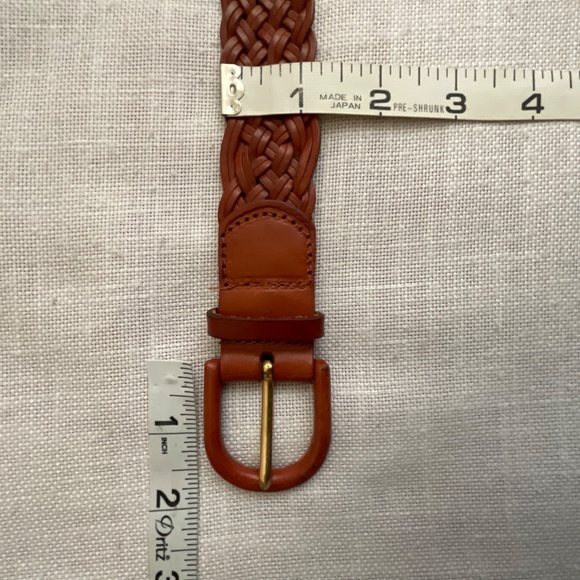 Talbots Vintage 90s Brown Woven Leather Braided Boho Western Adjustable Belt M - Picture 7 of 12